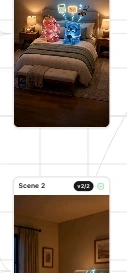 Scene 1 — gummy character on the bed